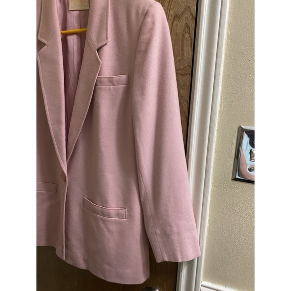 Vintage Pendleton Wool Light Pink Collared Blazer Jacket Women's Size 8 80s 90s - Picture 5 of 16